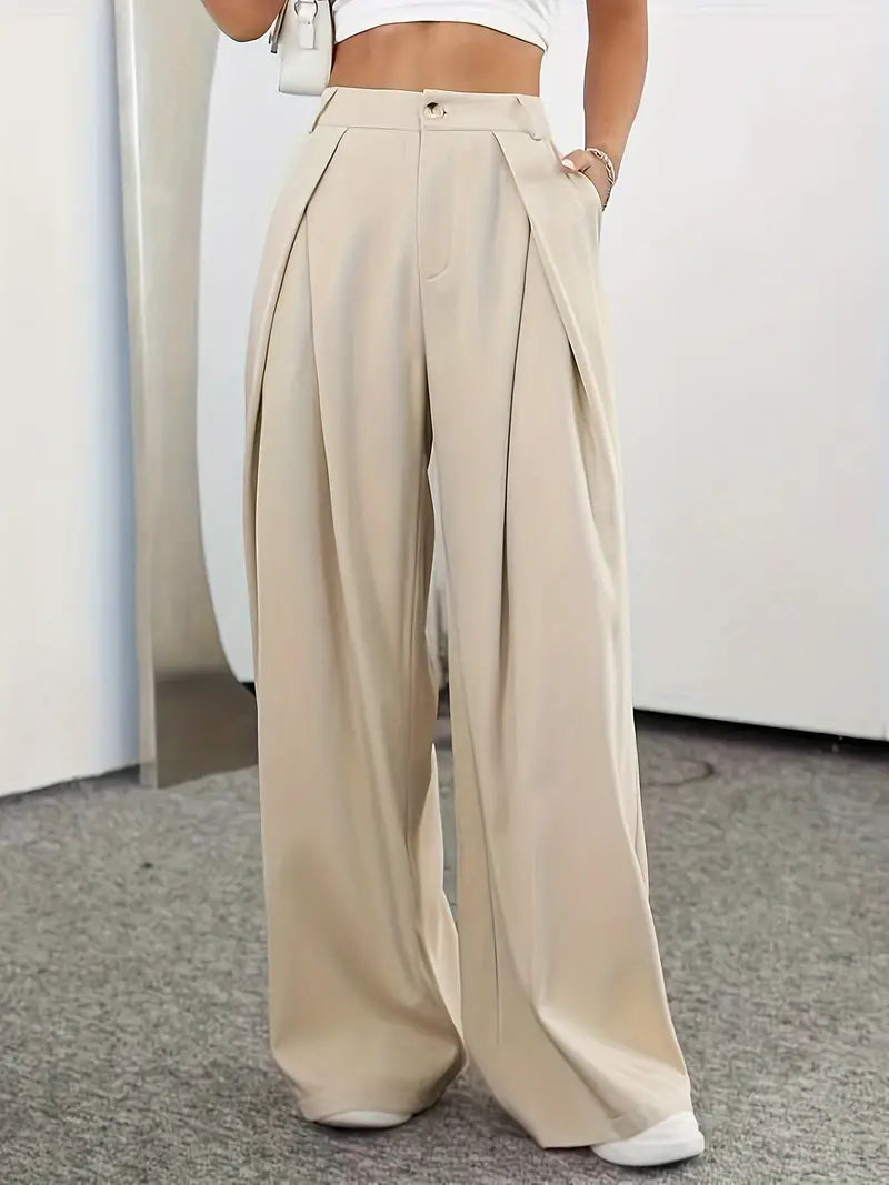 Étoile Dupont™ | Pantalon plissé élégant taille haute pour femme