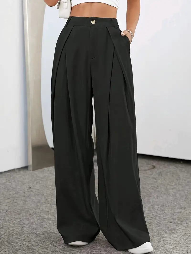 Étoile Dupont™ | Pantalon plissé élégant taille haute pour femme