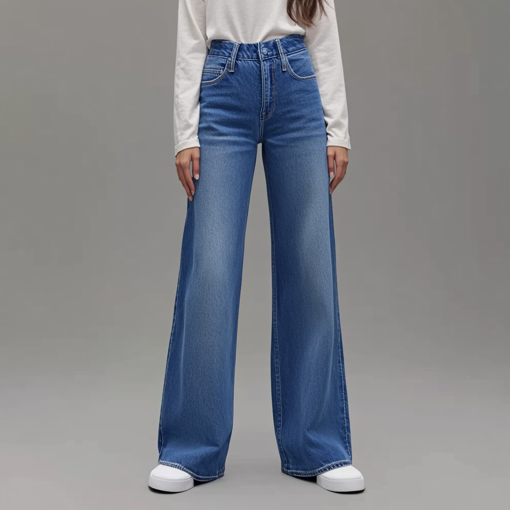 Étoile Dupont™ | Pantalon large bleu pour femmes