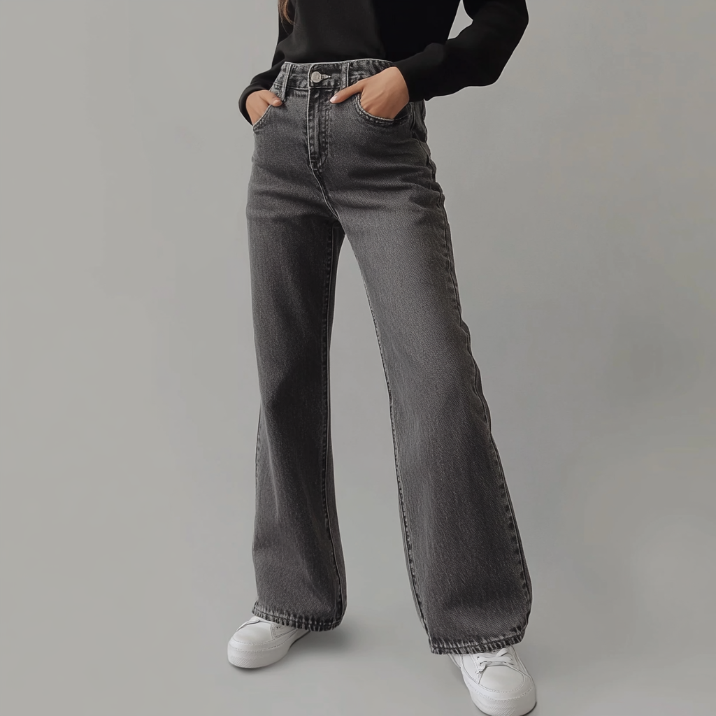 Étoile Dupont™ | Pantalon Large Grise pour Femmes